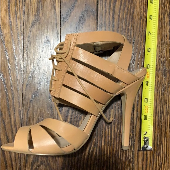 Tan laced up sandal heels - Picture 10 of 10